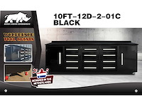 Rhino-cross-workbench 10ft-12d-2-01c zwart gereedschapkast 12 lade 2 deuren - afbeelding 1 van  1