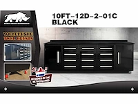 Rhino-cross-workbench 10ft-12d-2-01c zwart gereedschapkast 12 lade 2 deuren - afbeelding 2 van  2
