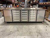 Rhino-cross-workbench 10ft-15d-2-01c - werkbank laag 15 lades 2 deuren - afbeelding 1 van  13