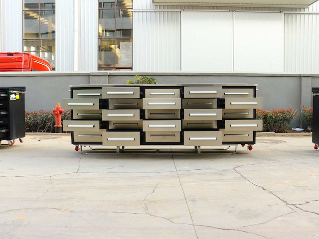 Rhino-cross-workbench 10ft-25d-01c rvs werkbank 25 lades - afbeelding 4 van  6