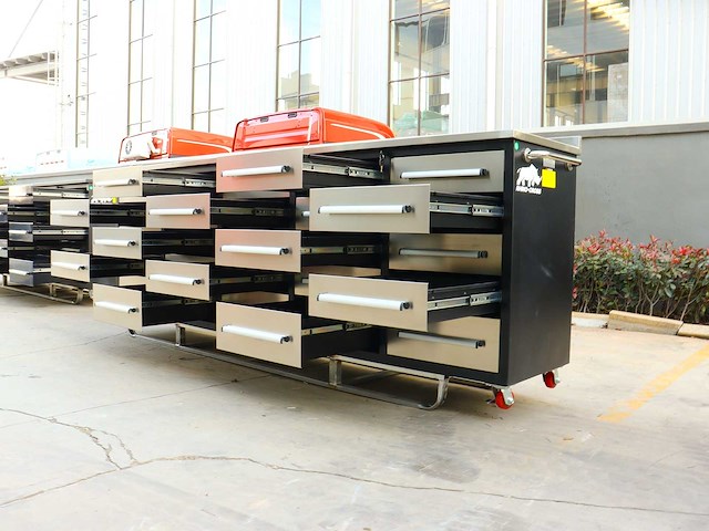 Rhino-cross-workbench 10ft-25d-01c rvs werkbank 25 lades - afbeelding 11 van  11