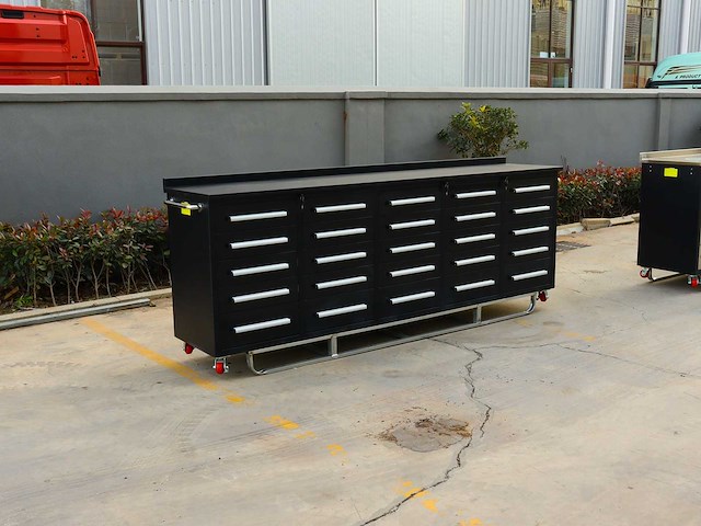 Rhino-cross-workbench 10ft-25d-01c zwart werkbank 25 lades - afbeelding 4 van  7