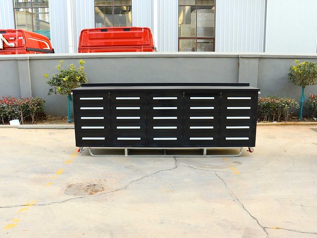 Rhino-cross-workbench 10ft-25d-01c zwart werkbank 25 lades - afbeelding 5 van  12