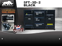 Rhino-cross-workbench 5ft-3d-2 zwart werkbank 3 lades 2 deuren - afbeelding 1 van  1