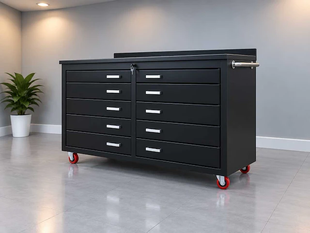 Rhino-cross-workbench 6ft-10d-s-01c zwart werkbank 10 lades - afbeelding 3 van  4
