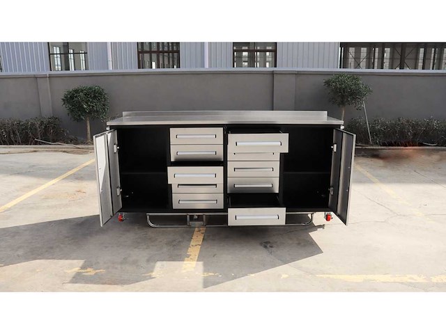 Rhino-cross-workbench 7ft-10d-2-01c rvs werkbank 10 lade 2 deuren - afbeelding 3 van  12