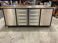 Rhino-cross-workbench 7ft-10d-2-01c rvs werkbank 10 lade 2 deuren - afbeelding 8 van  13