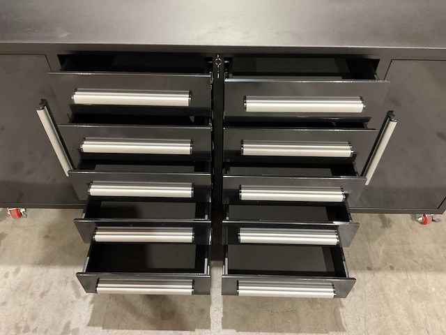 Rhino-cross-workbench 7ft-10d-2-01c zwart werkbank 10 lades 2 deuren - afbeelding 11 van  17