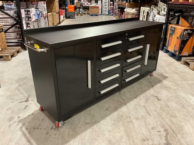 Rhino-cross-workbench 7ft-10d-2-01c zwart werkbank 10 lades 2 deuren - afbeelding 14 van  17
