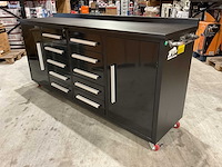 Rhino-cross-workbench 7ft-10d-2-01c zwart werkbank 10 lades 2 deuren - afbeelding 7 van  13
