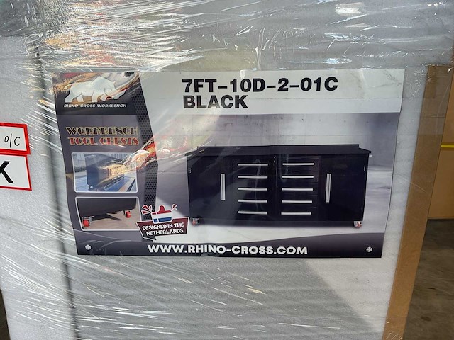 Rhino-cross-workbench 7ft-10d-2-01c zwart werkbank 10 lades 2 deuren - afbeelding 11 van  13