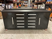 Rhino-cross-workbench 7ft-10d-2-01c zwart werkbank 10 lades 2 deuren - afbeelding 1 van  8