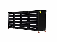 Rhino-cross-workbench 7ft-20d-01c zwart gereedschapskast 20 lades