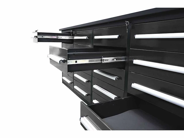 Rhino-cross-workbench 7ft-20d-01c zwart gereedschapskast 20 lades - afbeelding 2 van  3