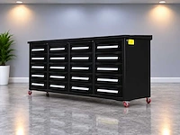 Rhino-cross-workbench 7ft-20d-01c zwart gereedschapskast 20 lades