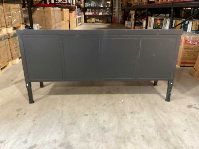 Rhino-cross-workbench 7ft zwart met stalen blad lastafel 4 lades 4 deuren - afbeelding 7 van  11