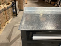 Rhino-cross-workbench 7ft zwart met stalen blad lastafel 4 lades 4 deuren - afbeelding 5 van  7