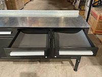Rhino-cross-workbench 7ft zwart met stalen blad lastafel 4 lades 4 deuren - afbeelding 11 van  11