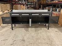 Rhino-cross-workbench 7ft zwart met stalen blad lastafel 4 lades 4 deuren - afbeelding 2 van  10