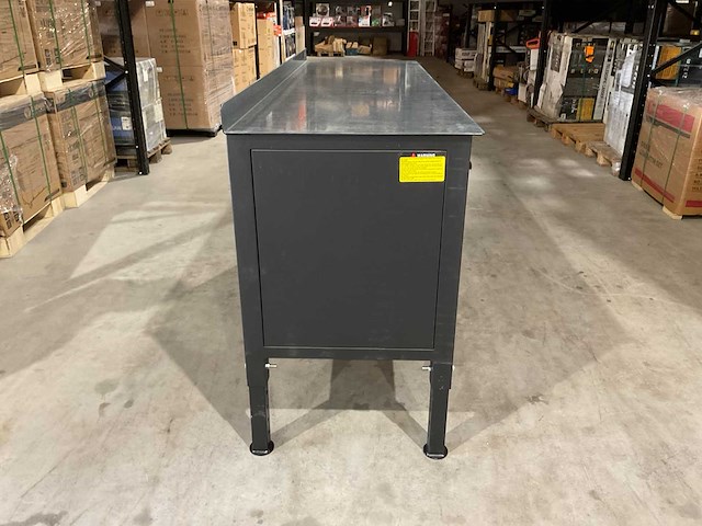 Rhino-cross-workbench 7ft zwart met stalen blad lastafel 4 lades 4 deuren - afbeelding 5 van  10