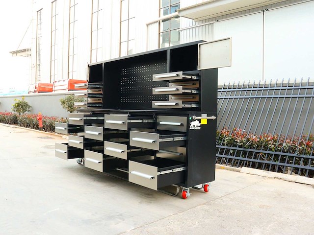 Rhino-cross-workbench h10ft-30d-01c rvs werkbank 30 lades 2 deuren - afbeelding 14 van  19