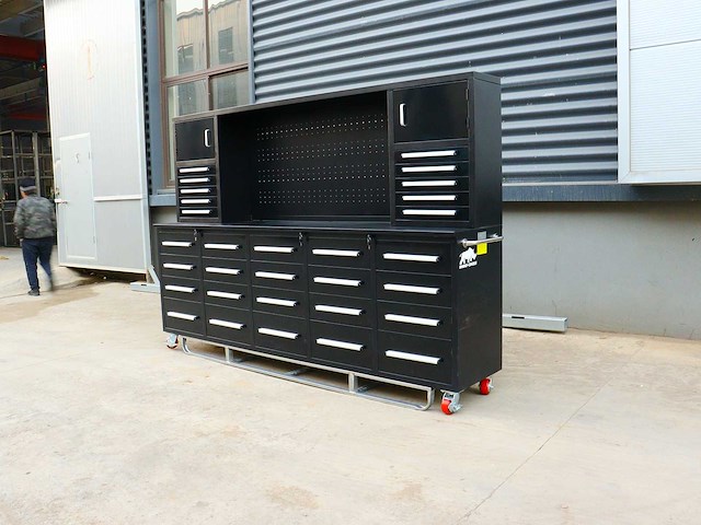 Rhino-cross-workbench h10ft-30d-01c zwart werkbank 30 lades 2 deuren - afbeelding 14 van  21