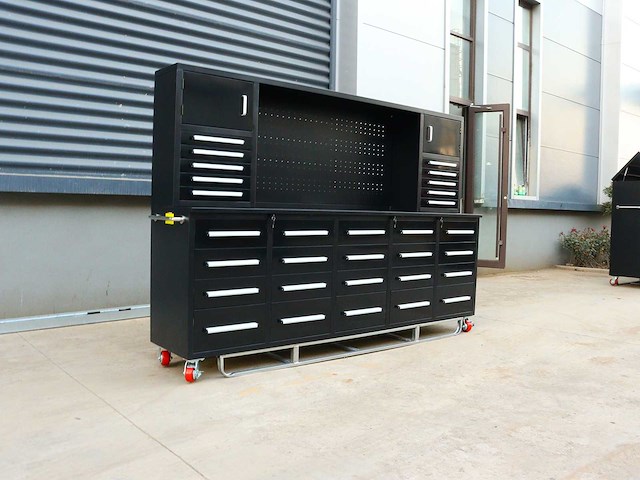 Rhino-cross-workbench h10ft-30d-01c zwart werkbank 30 lades 2 deuren - afbeelding 1 van  4