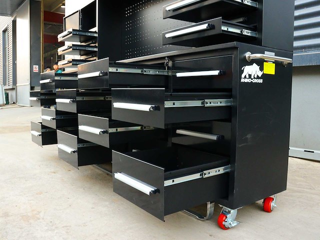 Rhino-cross-workbench h10ft-30d-01c zwart werkbank 30 lades 2 deuren - afbeelding 7 van  13