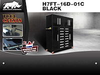 Rhino-cross-workbench h7ft-16d-01c zwart - werkbank 16 lade 6 deuren - afbeelding 1 van  1