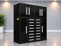 Rhino-cross-workbench h7ft-16d-01c zwart - werkbank 16 lade 6 deuren - afbeelding 1 van  2