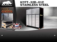 Rhino-cross-workbench h7ft-32d-01c rvs werkbank 32 lades 4 deuren - afbeelding 2 van  2