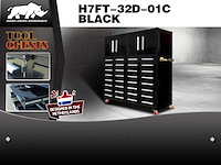 Rhino-cross-workbench h7ft-32d-01c zwart werkbank 32 lades 4 deuren - afbeelding 1 van  1
