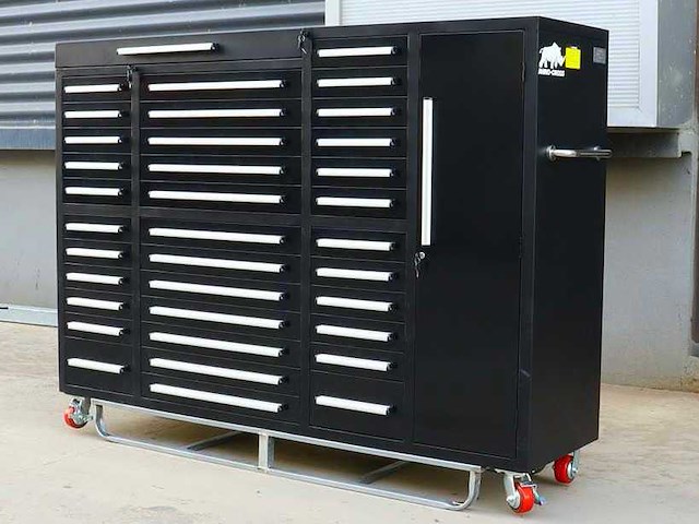 Rhino-cross-workbench h7ft-35d-1-l-01c zwart werkbank 35 lades 1 deur - afbeelding 1 van  13