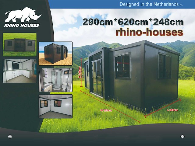 Rhino houses - 18 m2 - 2 slaapkamers, badkamer en keuken - tiny house - afbeelding 4 van  12
