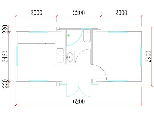 Rhino houses - 18 m2 - 2 slaapkamers, badkamer en keuken - tiny house - afbeelding 2 van  6