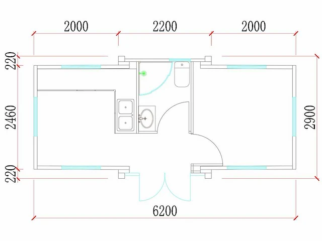 Rhino houses 18 m2 slaapkamer, badkamer en keuken tiny house - afbeelding 7 van  16