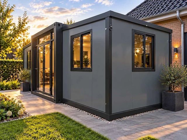 Rhino houses 18 m2 slaapkamer, badkamer en keuken tiny house - afbeelding 1 van  3