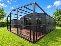 Rhino houses 20ft balcony zwart tiny house