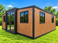 Rhino houses 20ft hout glazen wand tiny house