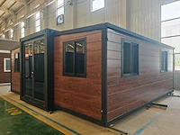 Rhino houses 20ft metal caved wall panel , full welding roof hout tiny house - afbeelding 4 van  8