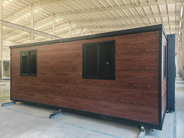 Rhino houses 20ft metal caved wall panel , full welding roof hout tiny house - afbeelding 6 van  8