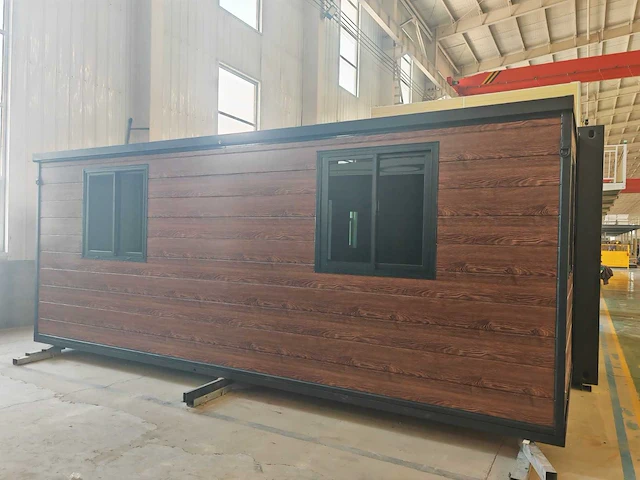 Rhino houses 20ft metal caved wall panel , full welding roof hout tiny house - afbeelding 7 van  8