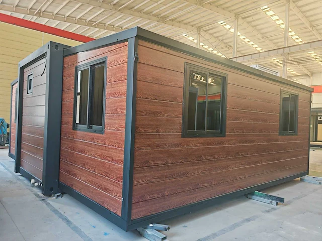 Rhino houses 20ft metal caved wall panel , full welding roof hout tiny house - afbeelding 2 van  22