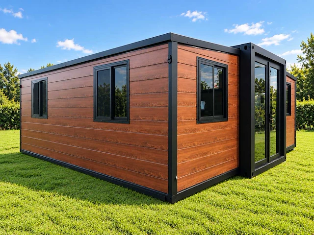 Rhino houses 20ft metal caved wall panel , full welding roof hout tiny house - afbeelding 12 van  22