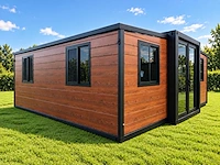 Rhino houses 20ft metal caved wall panel , full welding roof hout tiny house - afbeelding 12 van  22