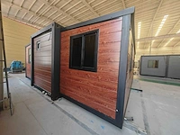 Rhino houses 20ft metal caved wall panel , full welding roof hout tiny house - afbeelding 22 van  22
