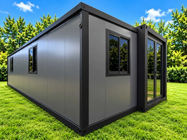 Rhino houses 40ft zwart tiny house - afbeelding 1 van  26