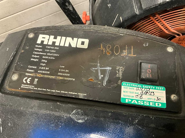 Rhino ywf4e-500 ventilator (3x) - afbeelding 4 van  4