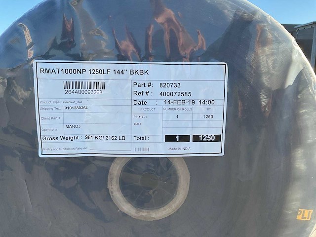 Rhinomat - 2019 - 1000 - rol versterkte composiet geomembraan - afbeelding 2 van  5