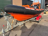 Rib-boot met yamaha 250 pk buitenboordmotor, avon, sr6, op tth easyroller bootrailer